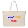 Custom Full-Color DTF Printed Jumbo Cotton Tote Bag | B2B Merchandising & Retail Promotion
