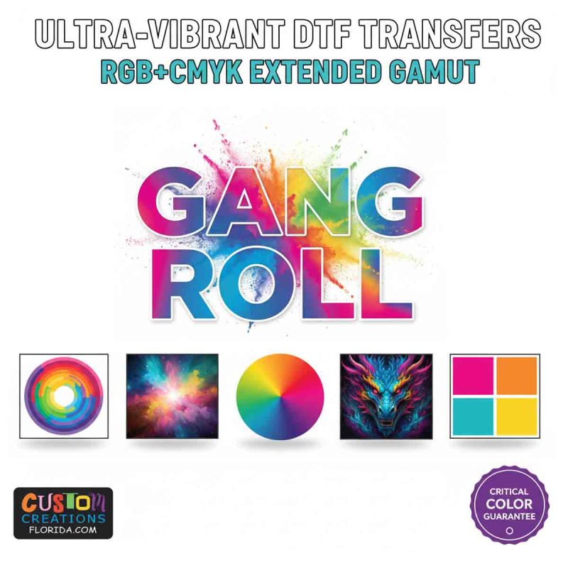 Ultra-Vibrant DTF Transfers | Guaranteed Color Fidelity with RGB+CMYK Extended Gamut