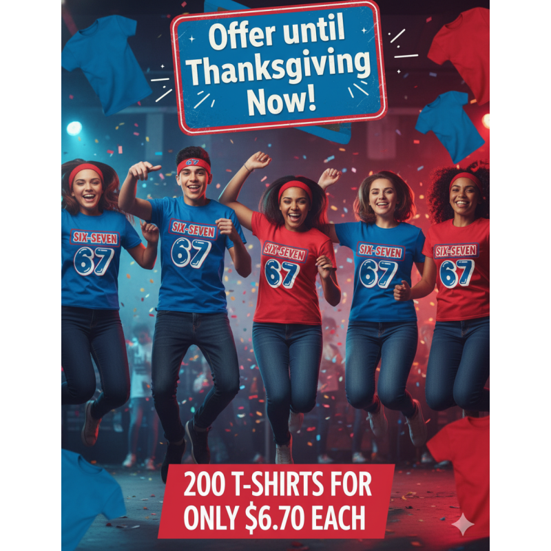 SIX-SEVEN 67 T-Shirts Bulk Deal (200 Units) Limited-Time Group Uniform ...