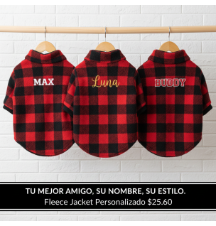 PREMIUM Personalized Pet Fleece Jacket | Custom Embroidered Name & Warm Microfleece | Adjustable Dog Coat for All Sizes