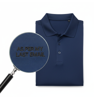 QUIET REBELLION Corporate Polo | TONAL EMBROIDERY Inside Joke | INVISIBLE MONOGRAM Luxury Workwear SNARK-CHIC
