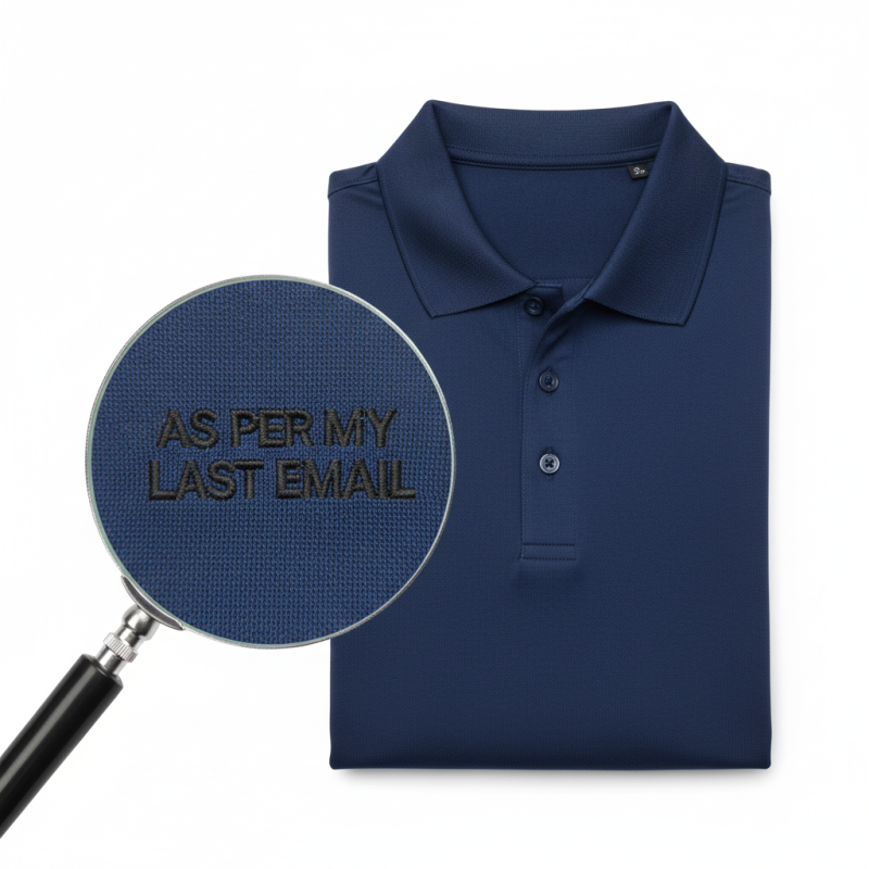 QUIET REBELLION Corporate Polo | TONAL EMBROIDERY Inside Joke | INVISIBLE MONOGRAM Luxury Workwear SNARK-CHIC