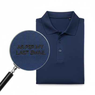 QUIET REBELLION Corporate Polo | TONAL EMBROIDERY Inside Joke | INVISIBLE MONOGRAM Luxury Workwear SNARK-CHIC