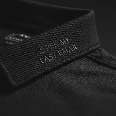 QUIET REBELLION Corporate Polo | TONAL EMBROIDERY Inside Joke | INVISIBLE MONOGRAM Luxury Workwear SNARK-CHIC